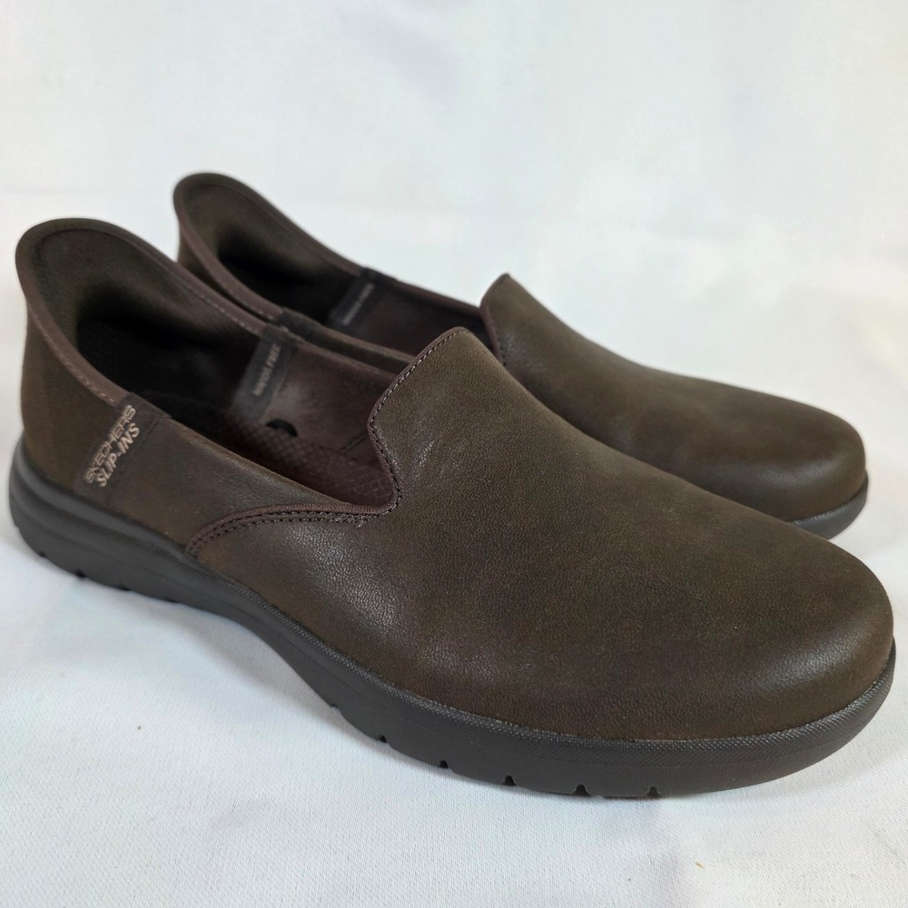 Skechers Slip-ins Women 9 Chocolate Brown Hands-Free‎ Loafers Walking Shoes